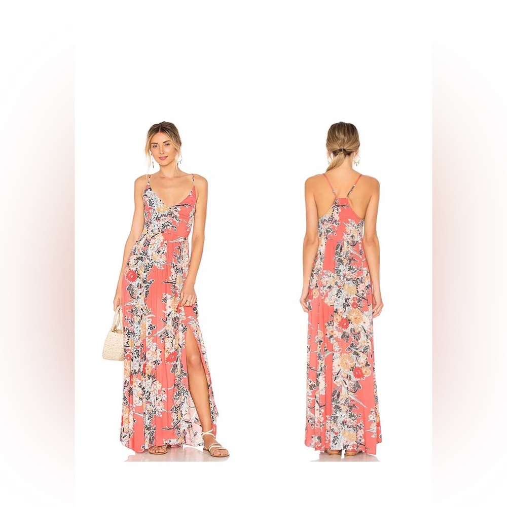 Free People Pink Asymmetrical Maxi Sundress